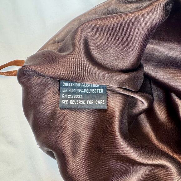 For Joseph Women’s Brown Leather Pants Size 28 High Rise Straight Leg Vtg - Picture 16 of 16